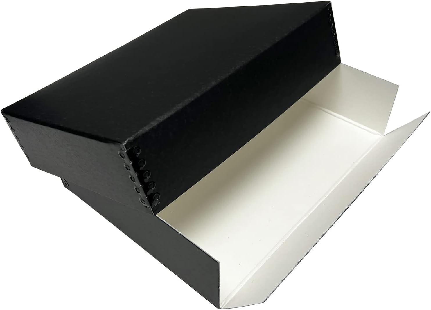 Lineco 9x12 Black Museum Archival Storage Box Drop Front Design