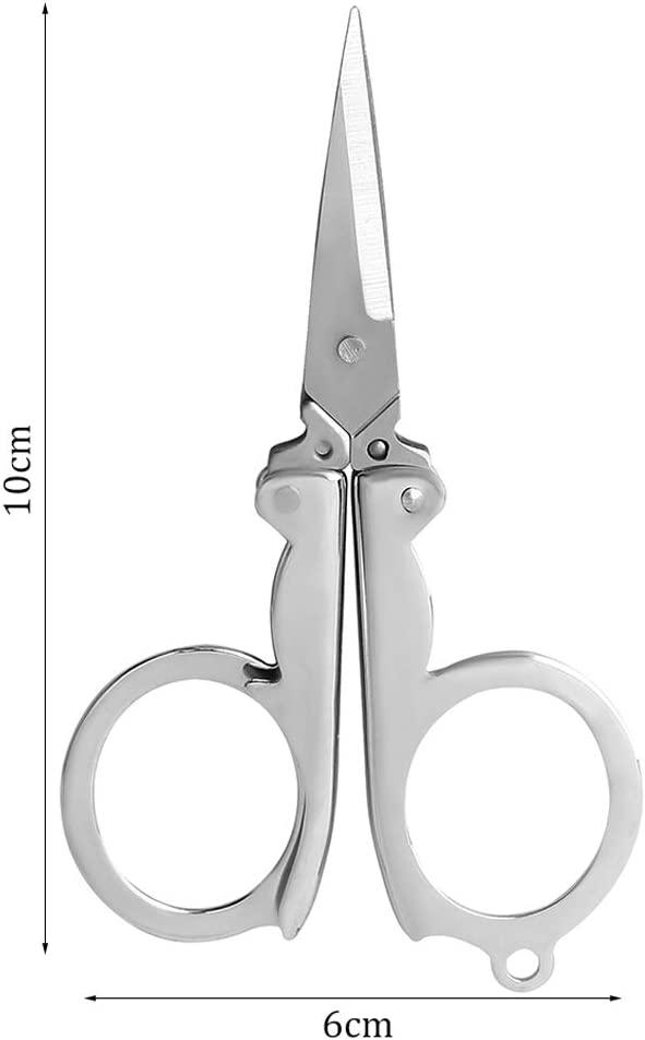 Folding Scissors, 4Pcs Stainless Steel Small Scissors Pocket Portable  Foldable Travel Scissors Tiny Mini Craft Cutter 4 Pcs