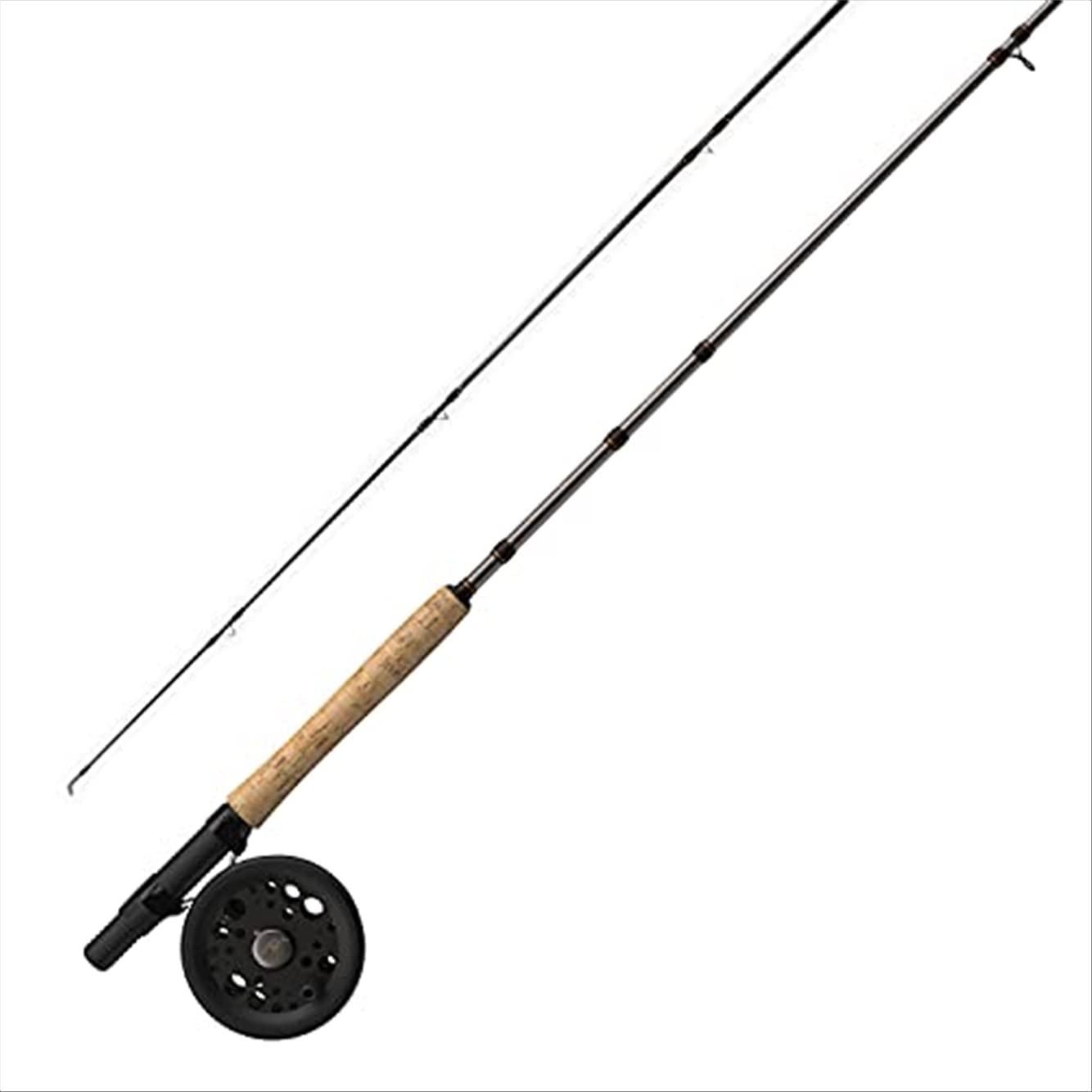 Martin Caddis Creek Fly Fishing Reel and Rod Combo, 9-Foot 7/8-Weight 2- Piece Fly Fishing Pole, Size 6/8 Rim-Control Single Action Reel, Natural  Cork Rod Handle, Durable Aluminum Frame, Brown