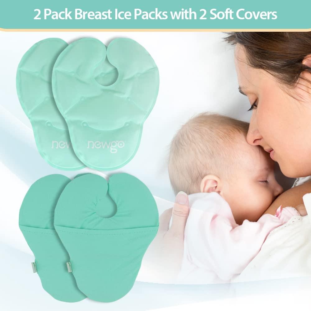 LotFancy Breast Ice Packs, 2 Hot Cold Breast Therapy Packs and 2