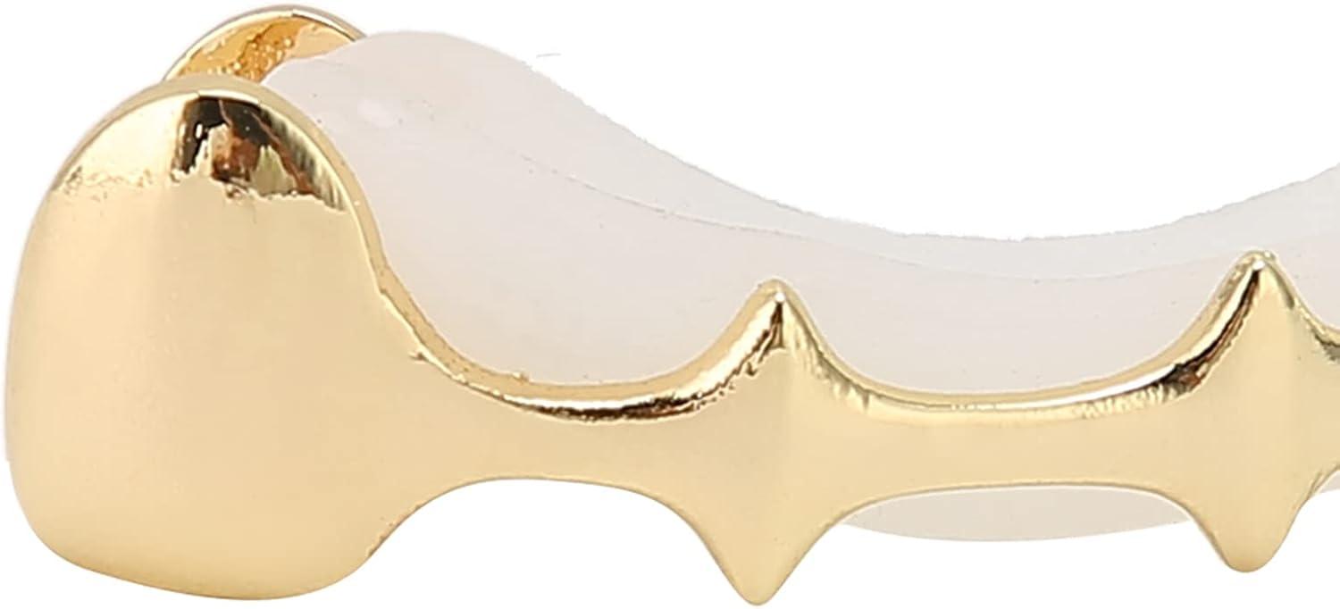 Custom Fit Vampire Hip Hop Teeth Grillz Set - Gold Dracula Teeth for ...