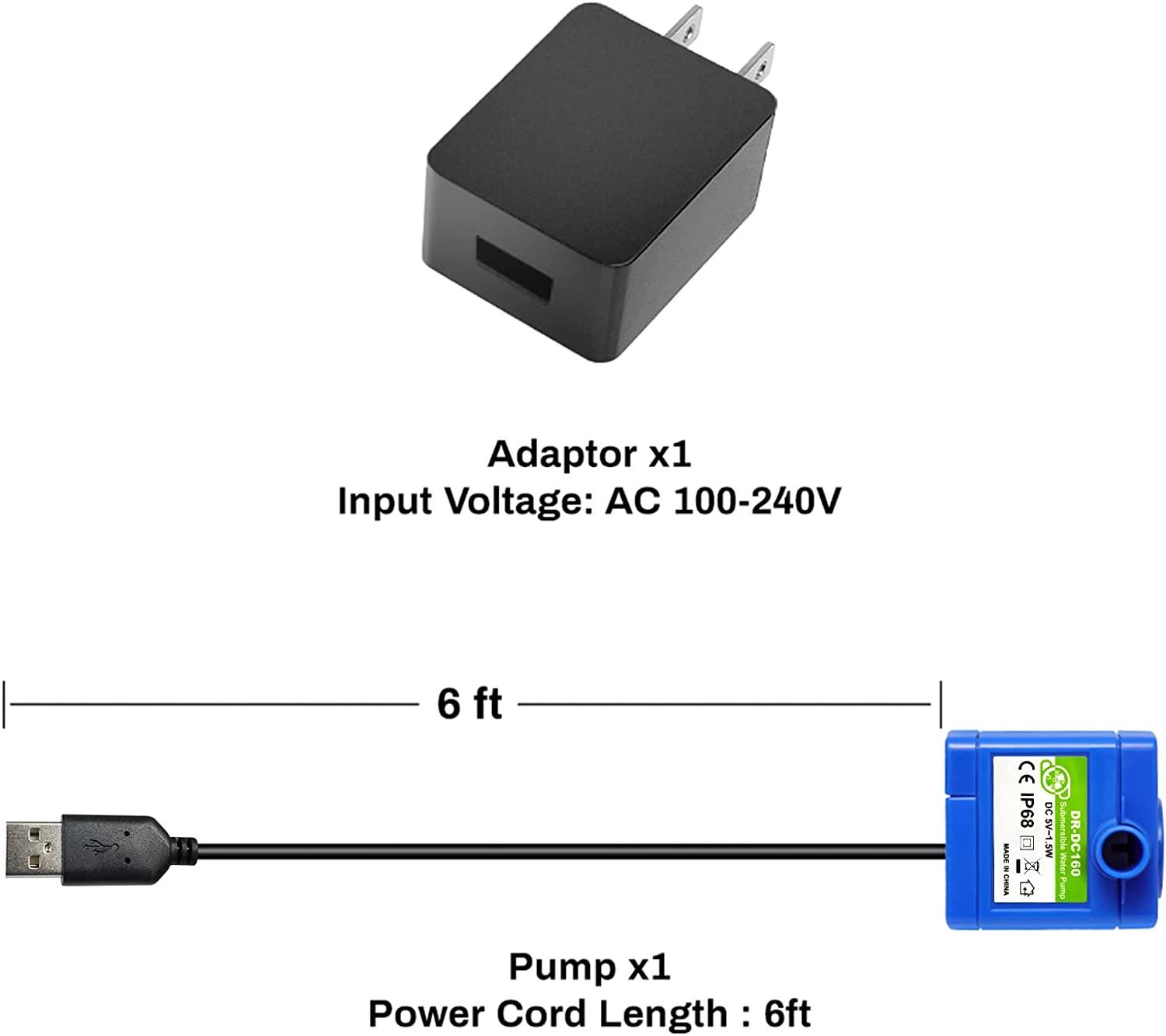 Veken Replacement Pump for Cat Water Fountain Pet Fountain Ultra Quiet