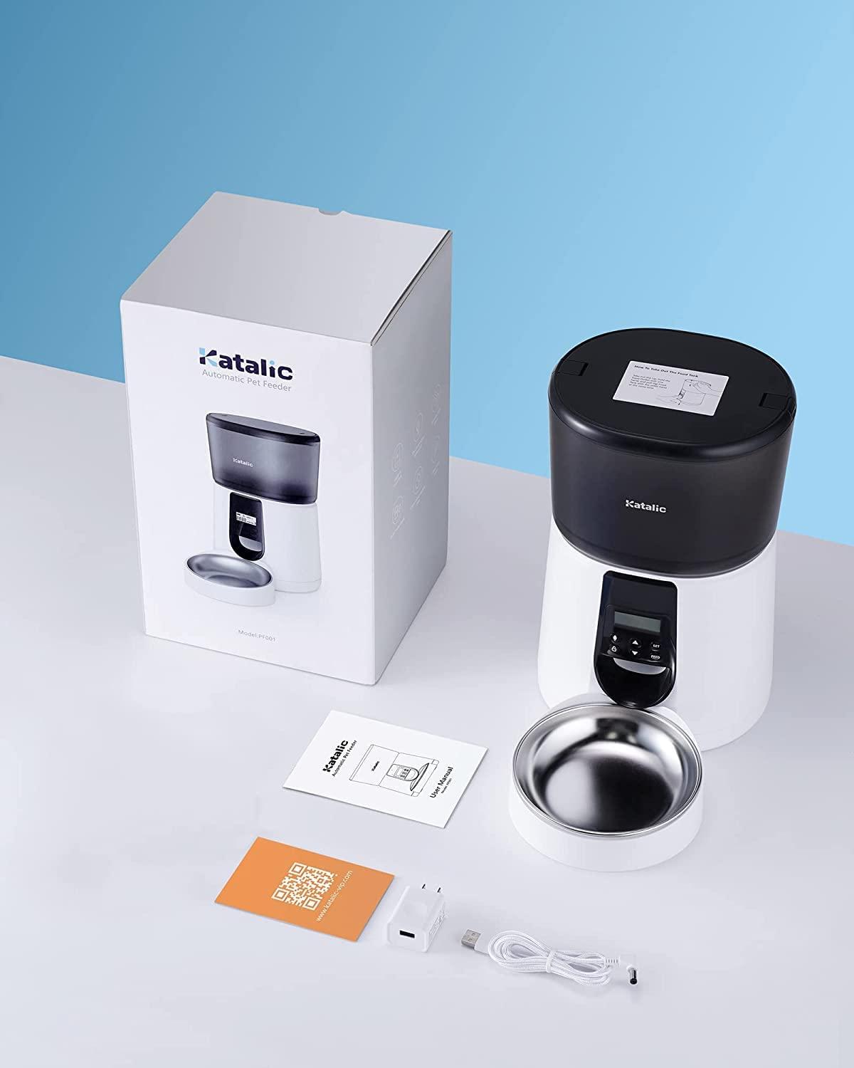 Katalic Automatic Cat Feeder 4L Capacity, ClogFree Dispenser with