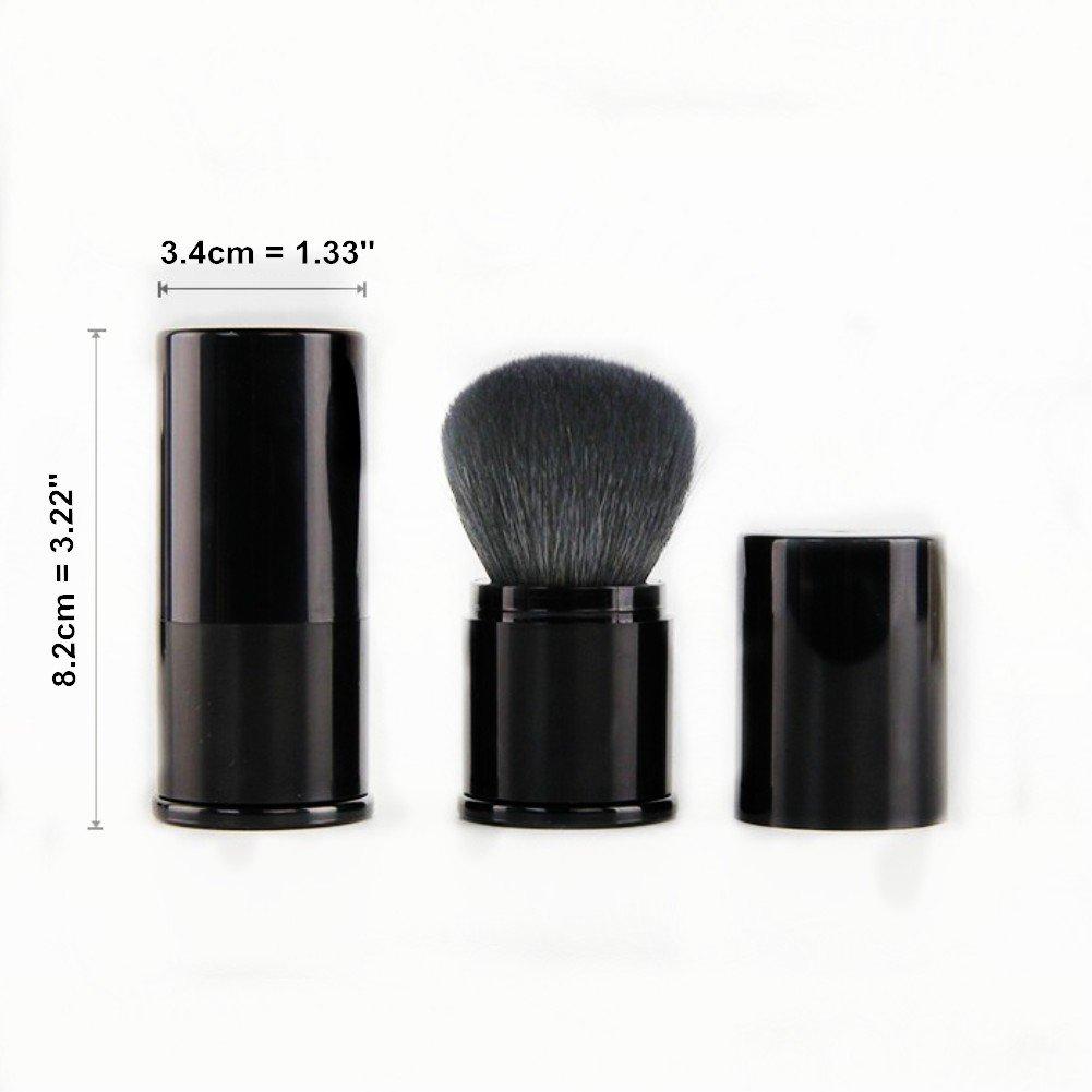 Retractable Kabuki Makeup Brush Premium Goat Hair Blush Brush for