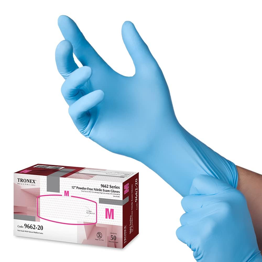 500 Pack Tronex 8 Mil ChemoRated Extended Cuff Nitrile Exam Gloves (L