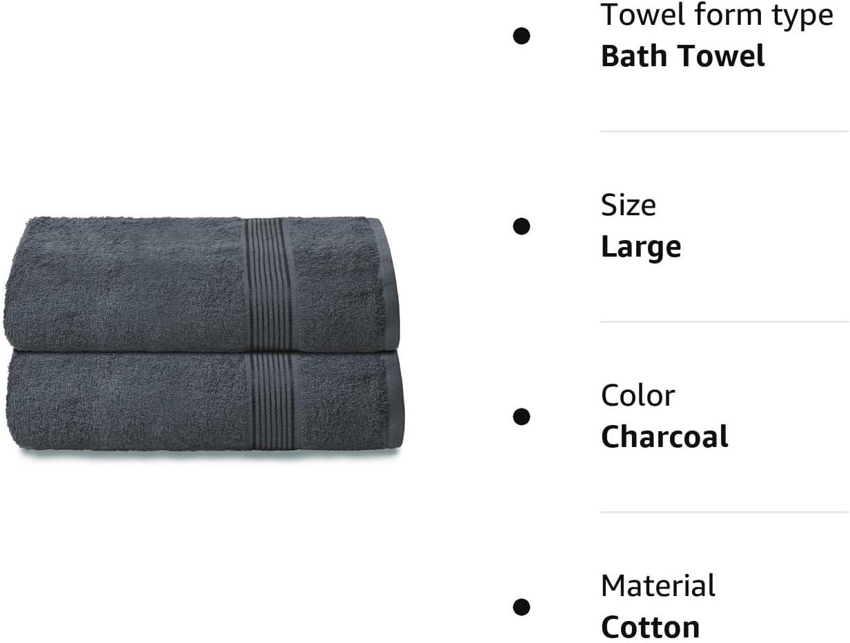 Belizzi Home Cotton 2 Pack Oversized Bath Towel Set 28x55 inches, Large Bath  Towels, Ultra Absorbant Compact Quickdry & Lightweight Towel, Ideal for Gym  Travel Camp Pool - Charcoal Grey