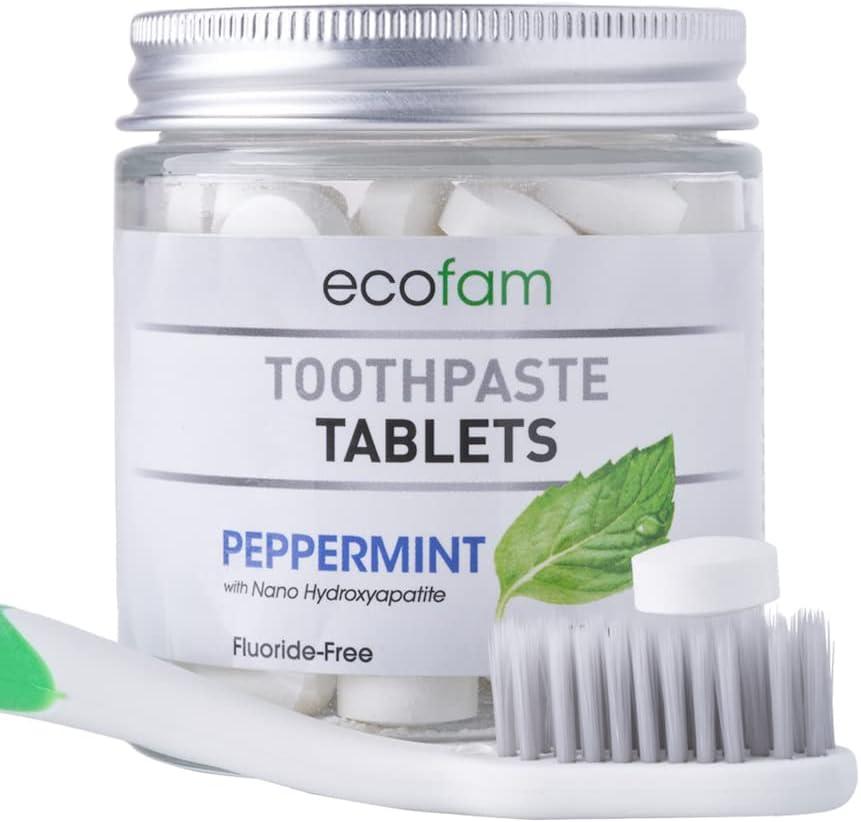 Toothpaste Tablets Peppermint Chewable Fluoride Free Hydroxyapatite