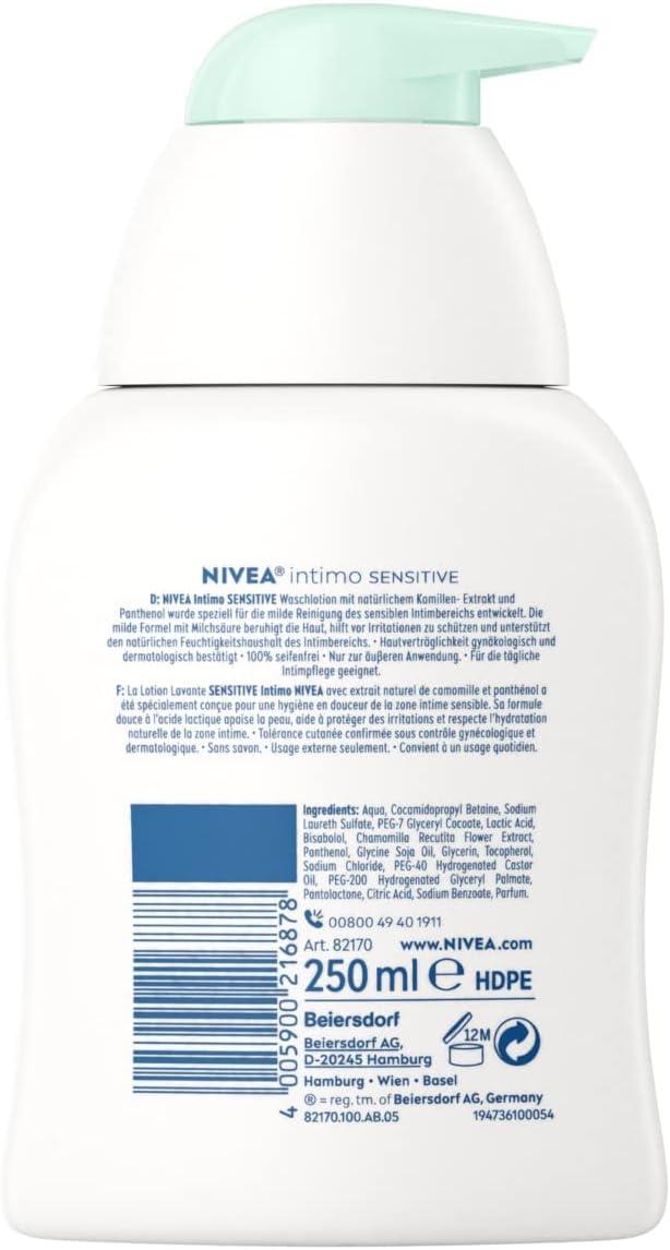 Nivea Intimo Sensitive Intimate Wash Lotion 250 ml / 8.3 fl oz (with pump)