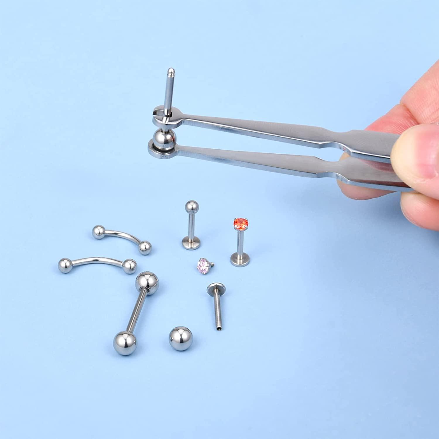 1 Set Stainless Steel Body Ear Lip Piercing Forceps Pliers Clamps