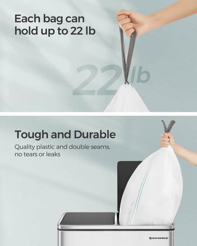 SONGMICS Drawstring Trash Bags, 8 Gallon Garbage Bags for 8-Gallon or  16-Gallon Dual Trash Cans, Trash Liners, Custom-Fit, Liner Code 30A, 2  Rolls, 90 Count, Watertight, Kitchen, White UKRB30A02