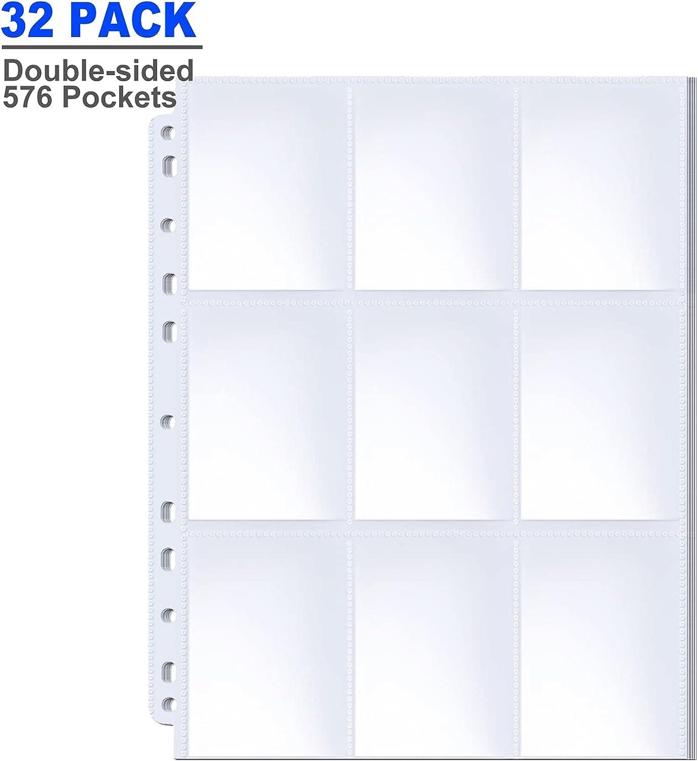 Double-Sided 576 Pockets Trading Card Sleeves Pages - Baseball