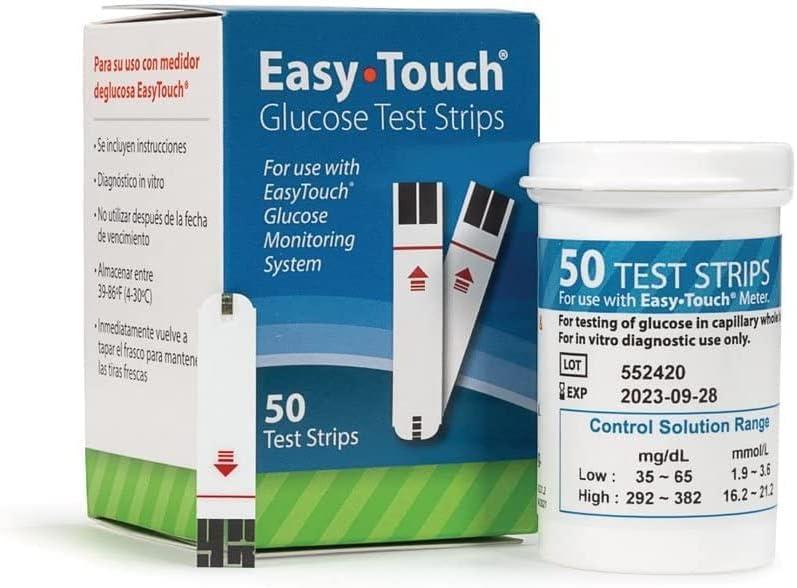 Easy Touch Glucose Test Strip 50ct Accurate Blood Sugar Testing Strips