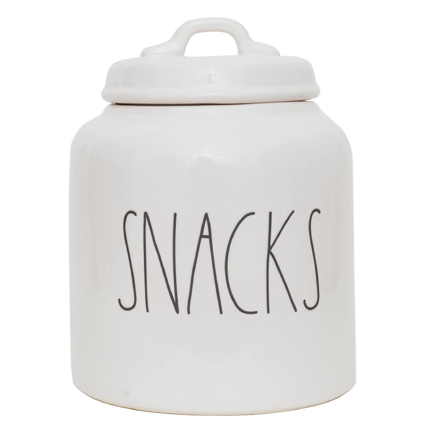 Rae Dunn Ceramic Cookie Jar for Snack Storage, Stoneware Treat Canister