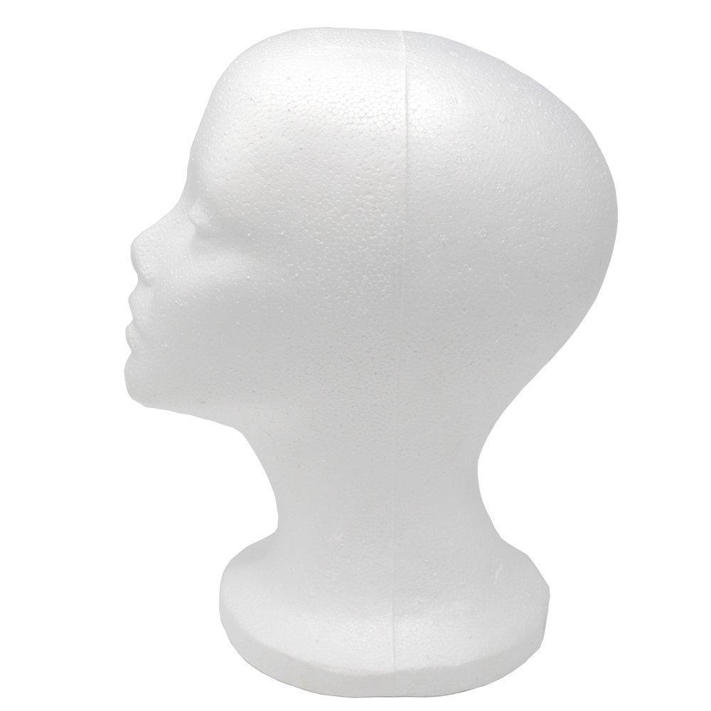 Display Heads: Female Styrofoam Head - 11 1/2 Inch High (Case)