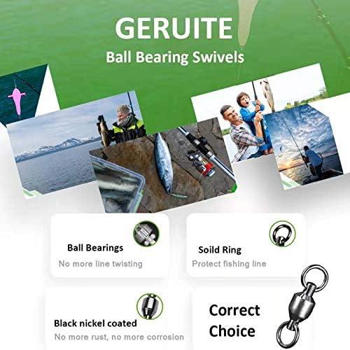 GERUITE High Strength Ball Bearing Swivels Corrosion Resistance Fishing  Swivels Barrel Swivels Fast Rotation for Saltwater Freshwater Onshore  Offshore Fishing Size0 (31lb) 20 Pack