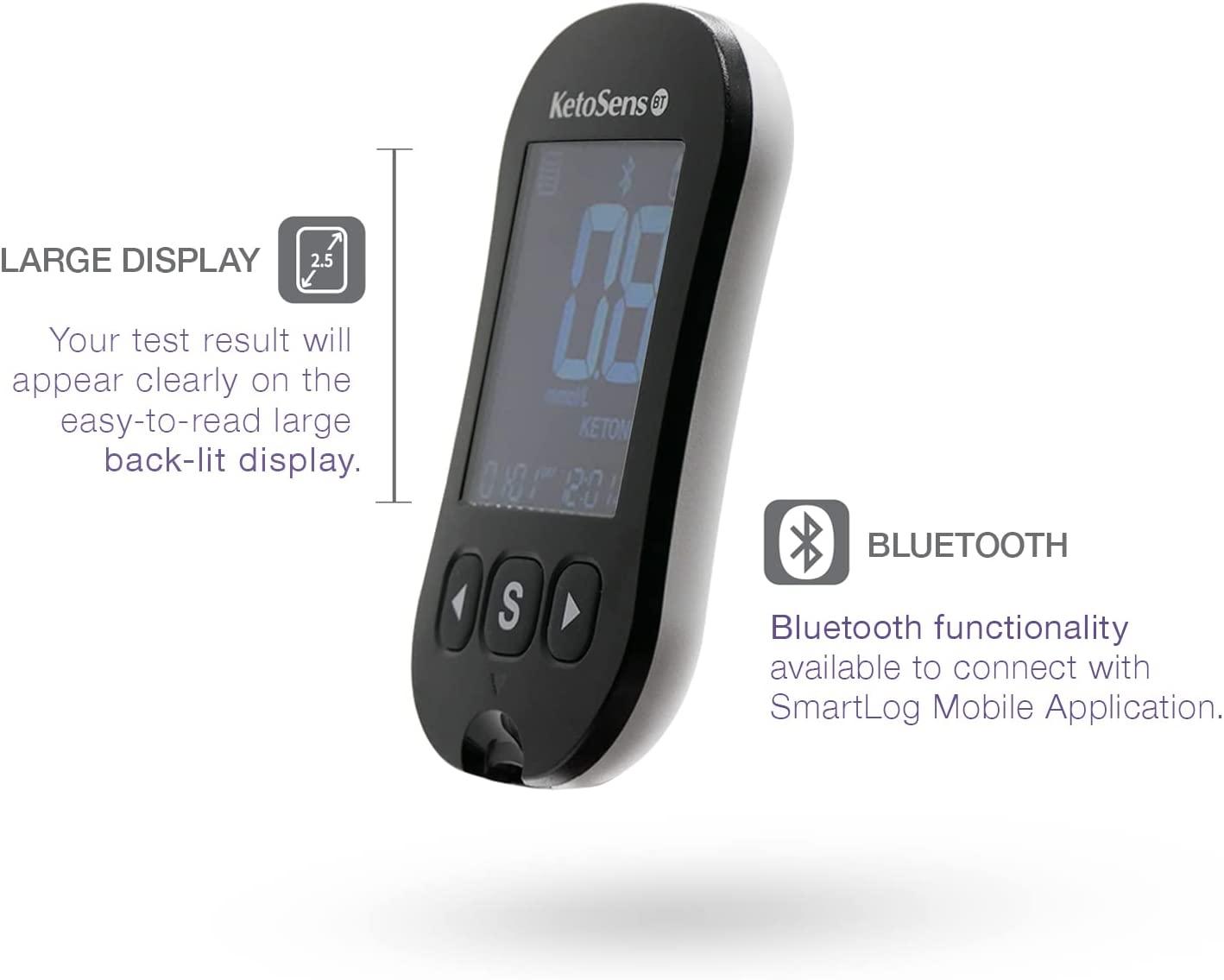 KetoSens Blood Ketone Monitoring Starter Kit with Bluetooth Ideal for