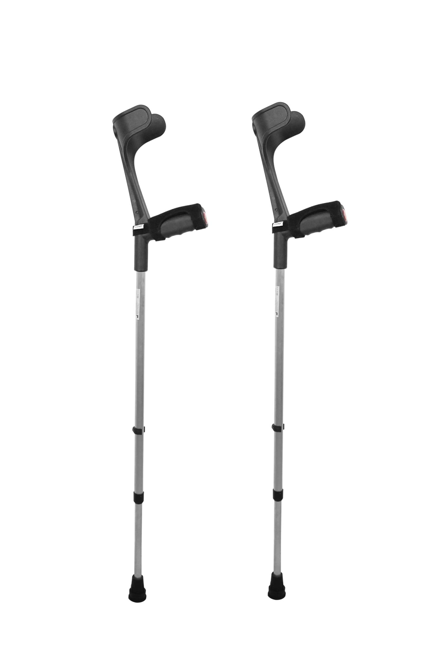 KMINA Forearm Crutches for Adults (x2 Units, Open Cuff), Adult