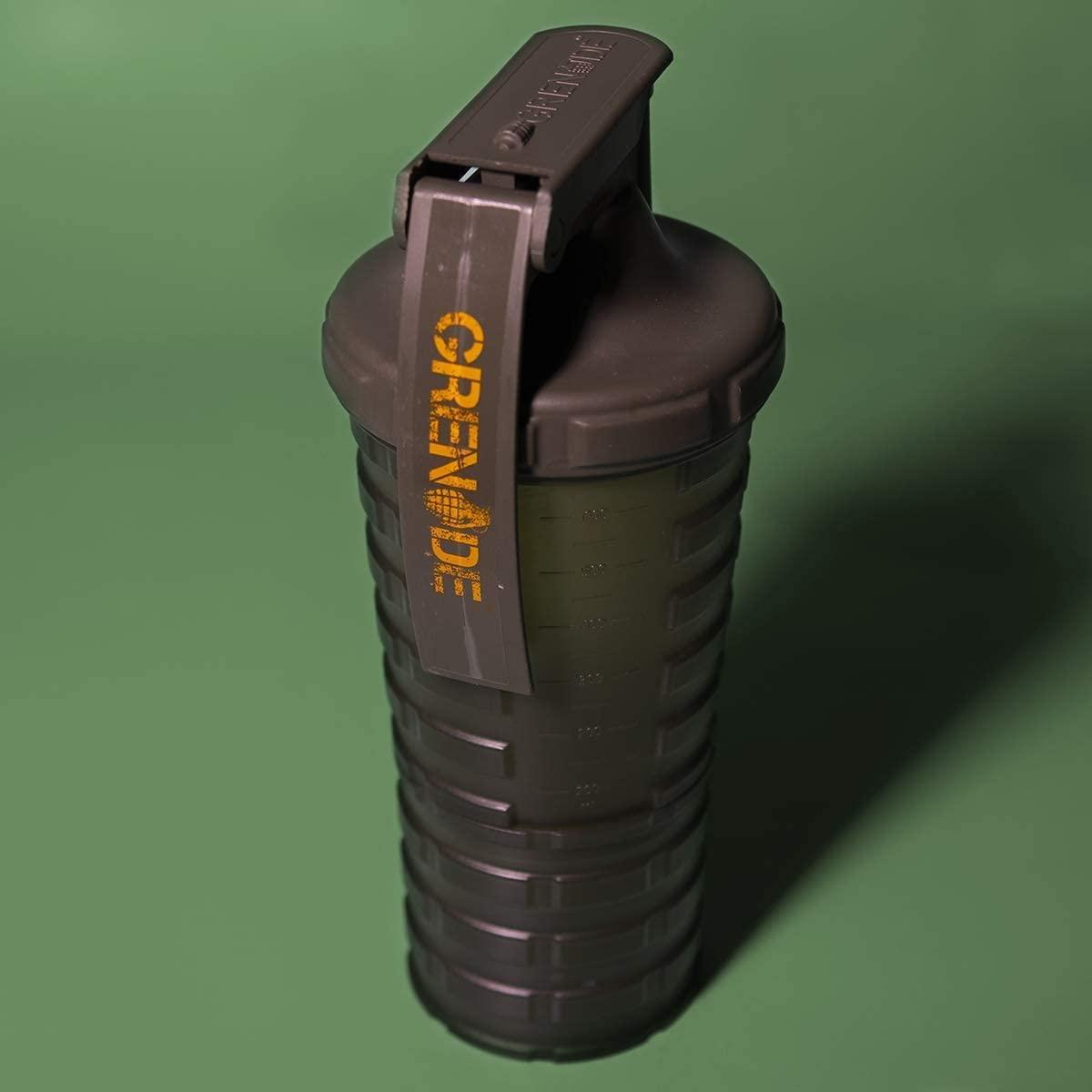 Grenade Protein Powder Shaker Bottle Cup & Removable Storage Compartment  600ml