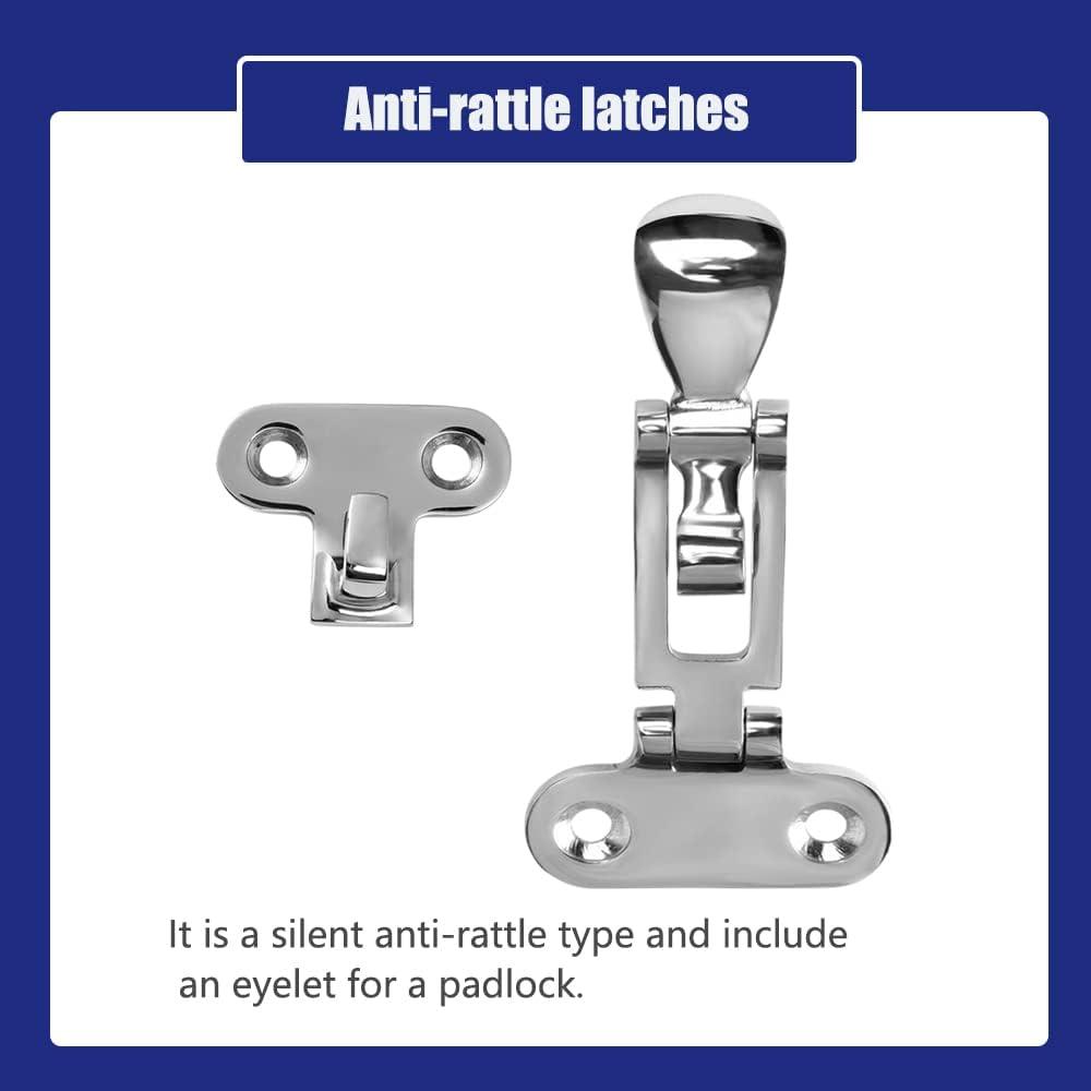 Marine Grade Boat Door Hatch AntiRattle Latches, Hold Down Clamp