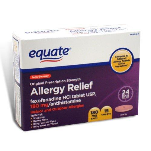Allergy Relief Fexofenadine 180mg 15ct by Equate Compare to Allegra