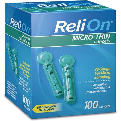ReliOn 33G MicroThin Lancets 100Count Precision Lancets for