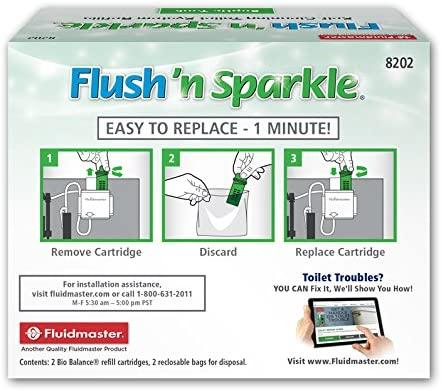 Flush'n Sparkle Toilet Bowl Cleaning System - includes one BLUE cartridge