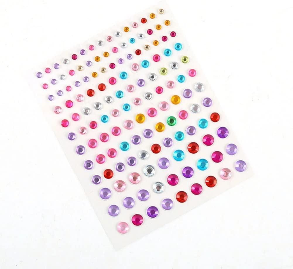 4 Sheets-688 Pcs Rhinestone Stickers 3D Bling Rhinestone Crystal Jewelry  Acrylic Gems Festival Rave Stickers Self-Adhesive Body Face Eyes Nails  Glitter Sticker for Makeup Stage Show Festivals