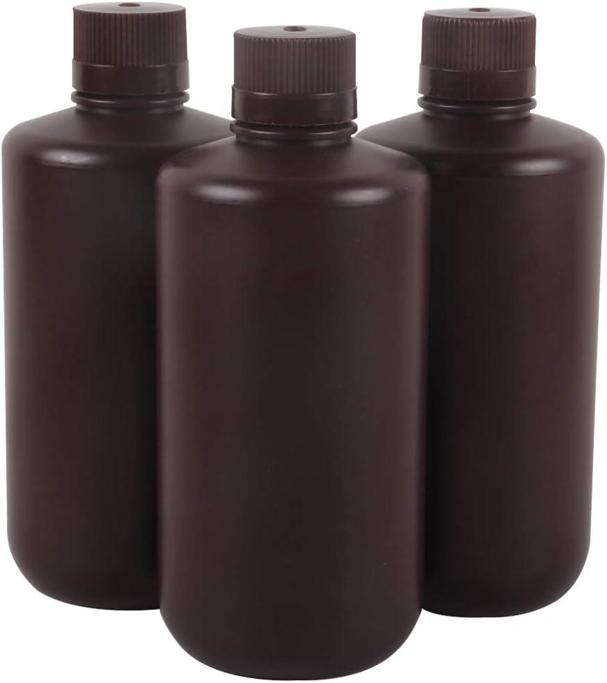 3X 1000ml Darkroom Chemical Storage Bottles - Amber Liquid Containers ...