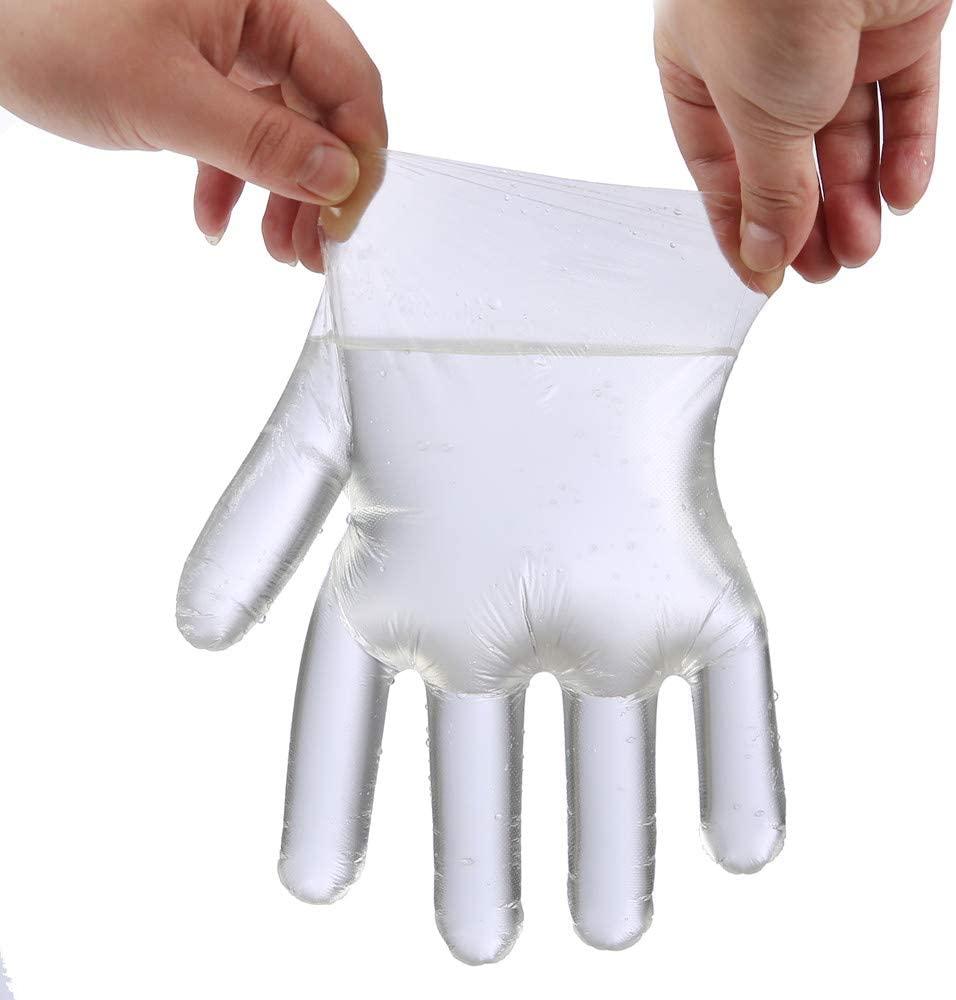 500 Piece Disposable Food Prep Gloves Food Safe Plastic Gloves for Handling One Size Fits Most