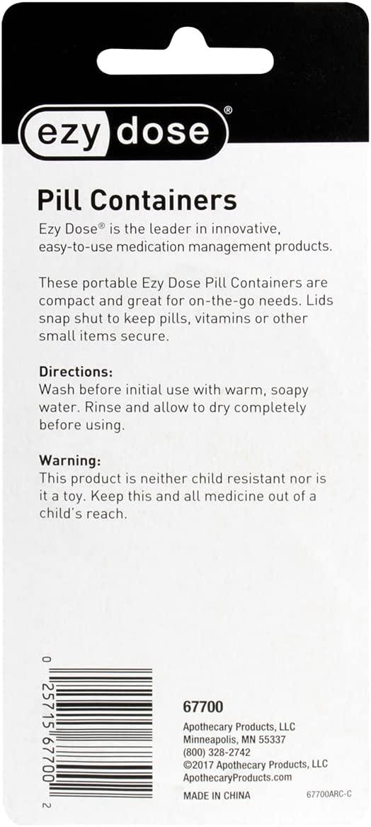 Ezy Dose Daily Round, Portable OnTheGo, Pill Box, Organizer and