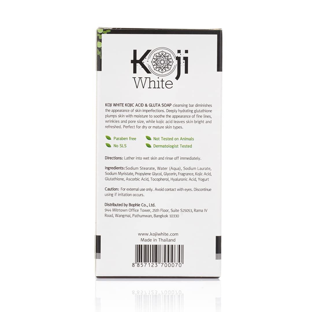 Koji White Kojic Acid Skin Brightening Soap Gift Set for Women with Papaya,  Glutathione, Vitamin C,