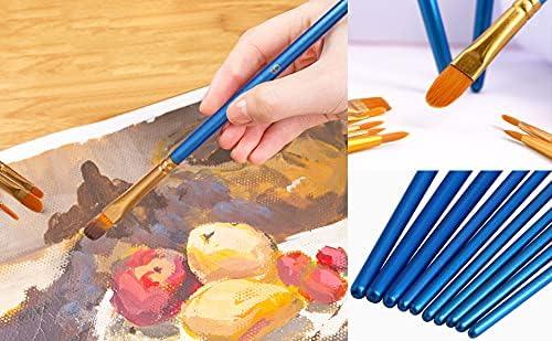 Detail Paint Brush Set Miniature Nylon Hair Paintbrushes For Fine Detailing  Acrylic/ Watercolor/ Gouache/ Pigment/ Oil Art Painting, 12pcs/ Set