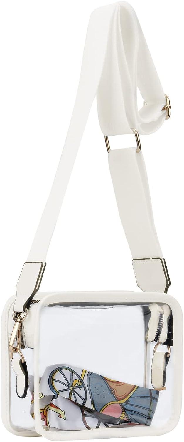 Amazon.com: Women's Clear PVC Cross Body Bag Pocket Shoulder Bag with Vegan  Leather Trim Transparent Zipper Purse Stadium Approved (Black) : Clothing,  Shoes & Jewelry
