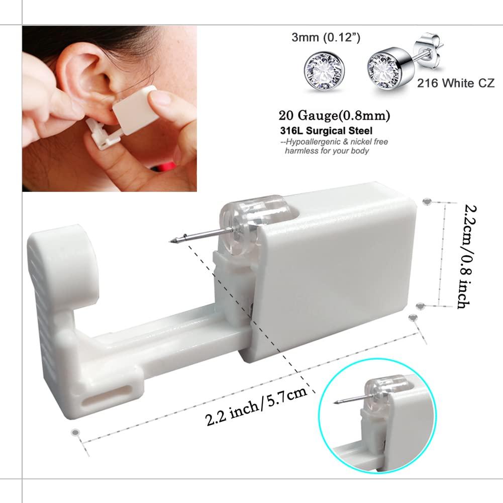 Ear Piercing Kit, 2 Pack Self Ear Piercing Gun Disposable Safety Ear