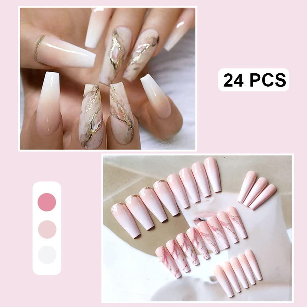 33 Way to Wear Stylish Nails : Pink and Marble Nails | Gel nails, Pink  acrylic nails, Long nails