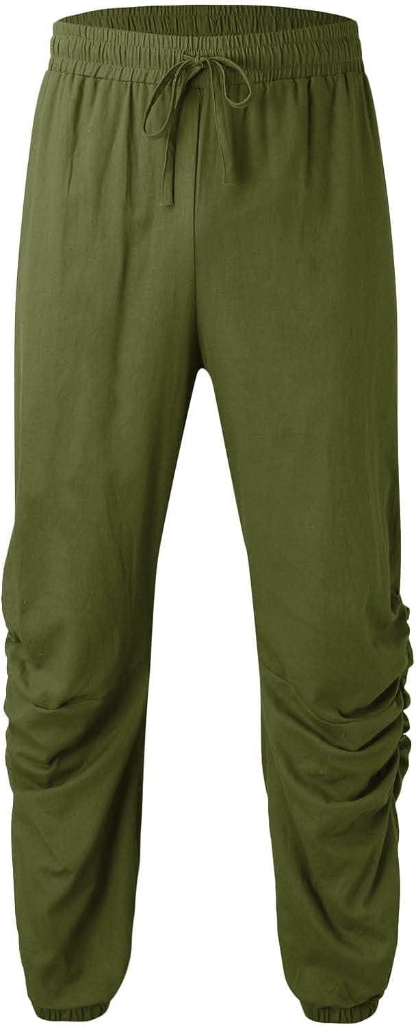  Deals Under 5 Dollars Mens Casual Pants Drawstring Elastic  Waist Sports Sweatpants Cotton Solid Loose Trousers Classic-Fit Long Pant  Linen Pants Men Army Green S : Clothing, Shoes & Jewelry