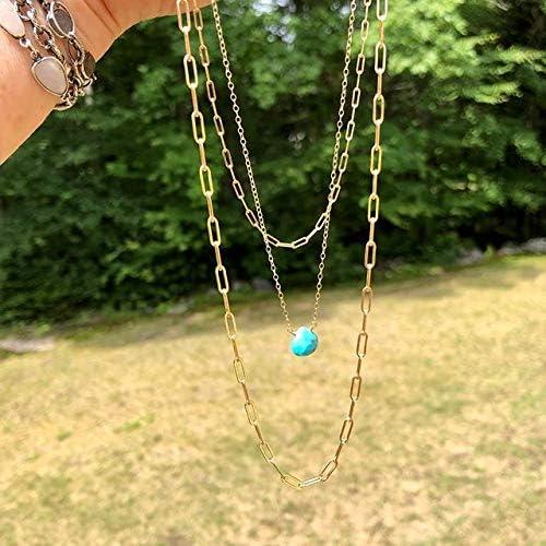 ALEXCRAFT 12 Feet 14K Dainty Gold Plated Brass Paperclip Chain Link  Necklace Bulk for Jewelry Making