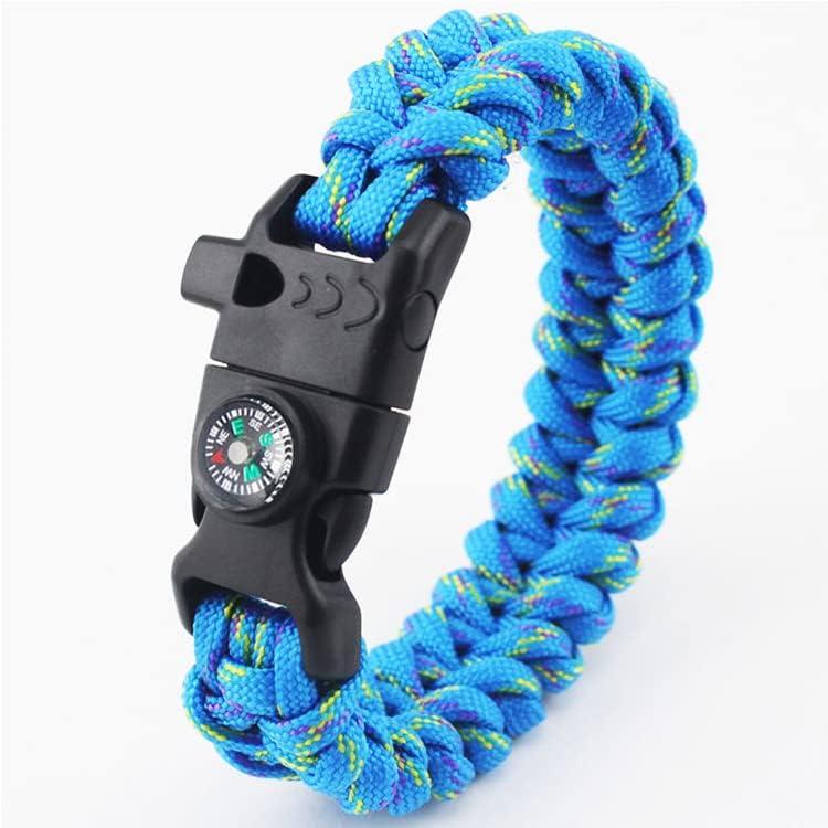 Tactical Military 5 in 1 Fire Starter Whistle Compass Paracord Buckle  Bracelet | eBay