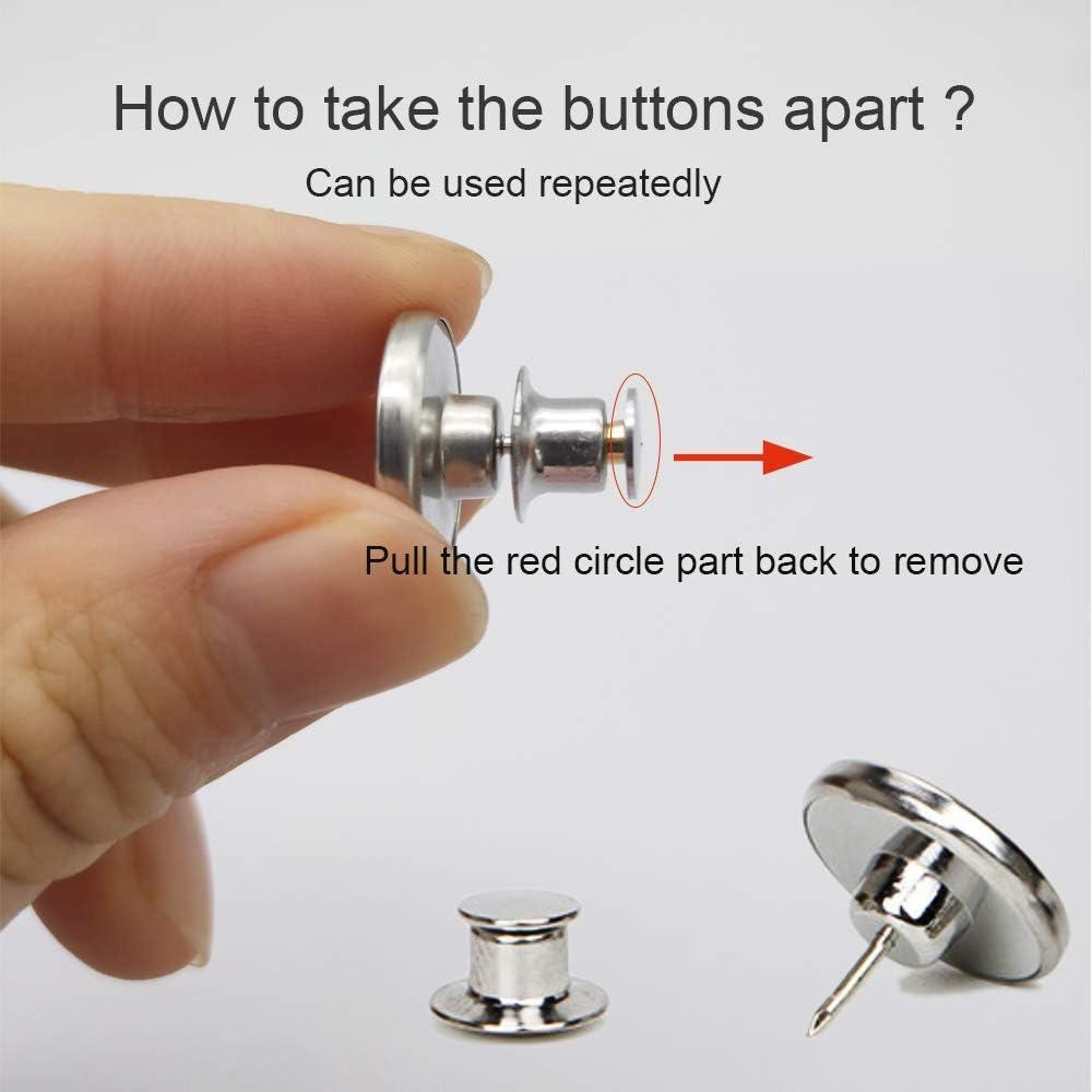 2 Pcs Jeans Button Pins Adjustable Jean Button Detachable Jean Button Pin  No Sewing Required Perfect