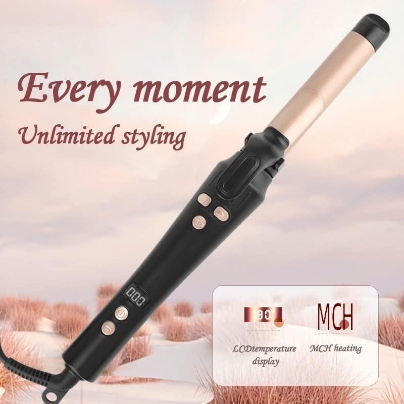 LCD Ceramic Curling Wand Inch Auto Rotating Titanium Barrel