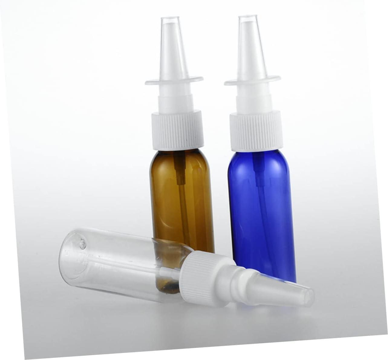 GLSTOY 10pcs 30ml Nasal Spray Bottles Set Round Shoulder Long Design Plastic & Amber Glass