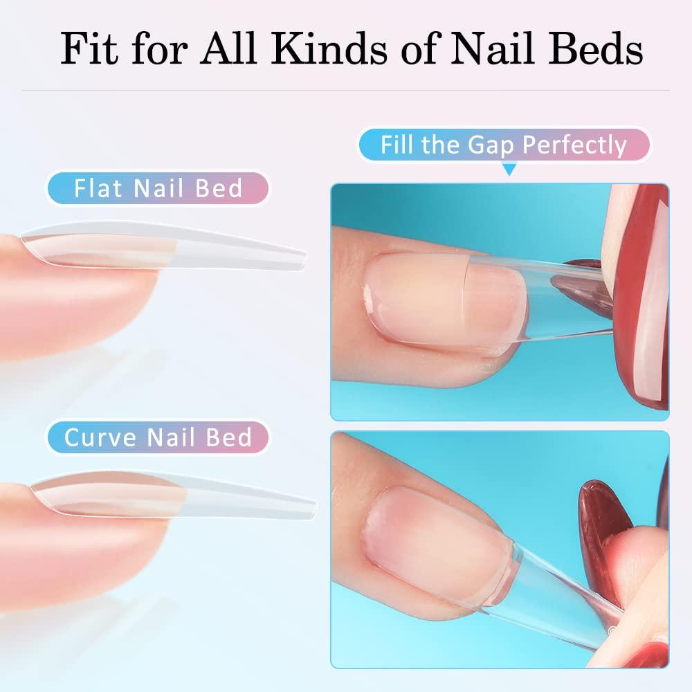 INFELING Nail Tips and Glue Gel Kit 4 in 1 Gel Nail Set with 500
