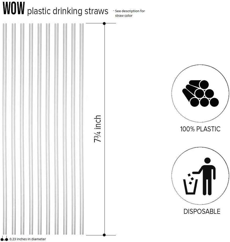 Wow Plastic Disposable Plastic Drinking Straws 250 count (neon) (Neon).