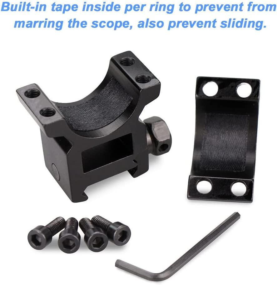 Modkin Scope Rings, Rifle Scope Mount High Profile Scope Mounts for Picatinny Rail (1 inch, Set