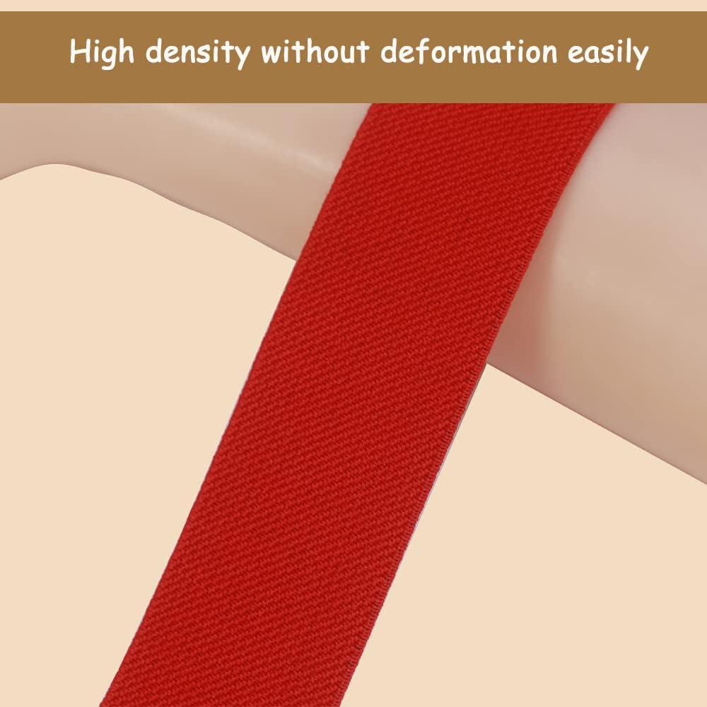 Sewing Elastic Band 1-Inch by 5-Yard Red Colored Double-Side Twill Woven  Elastic