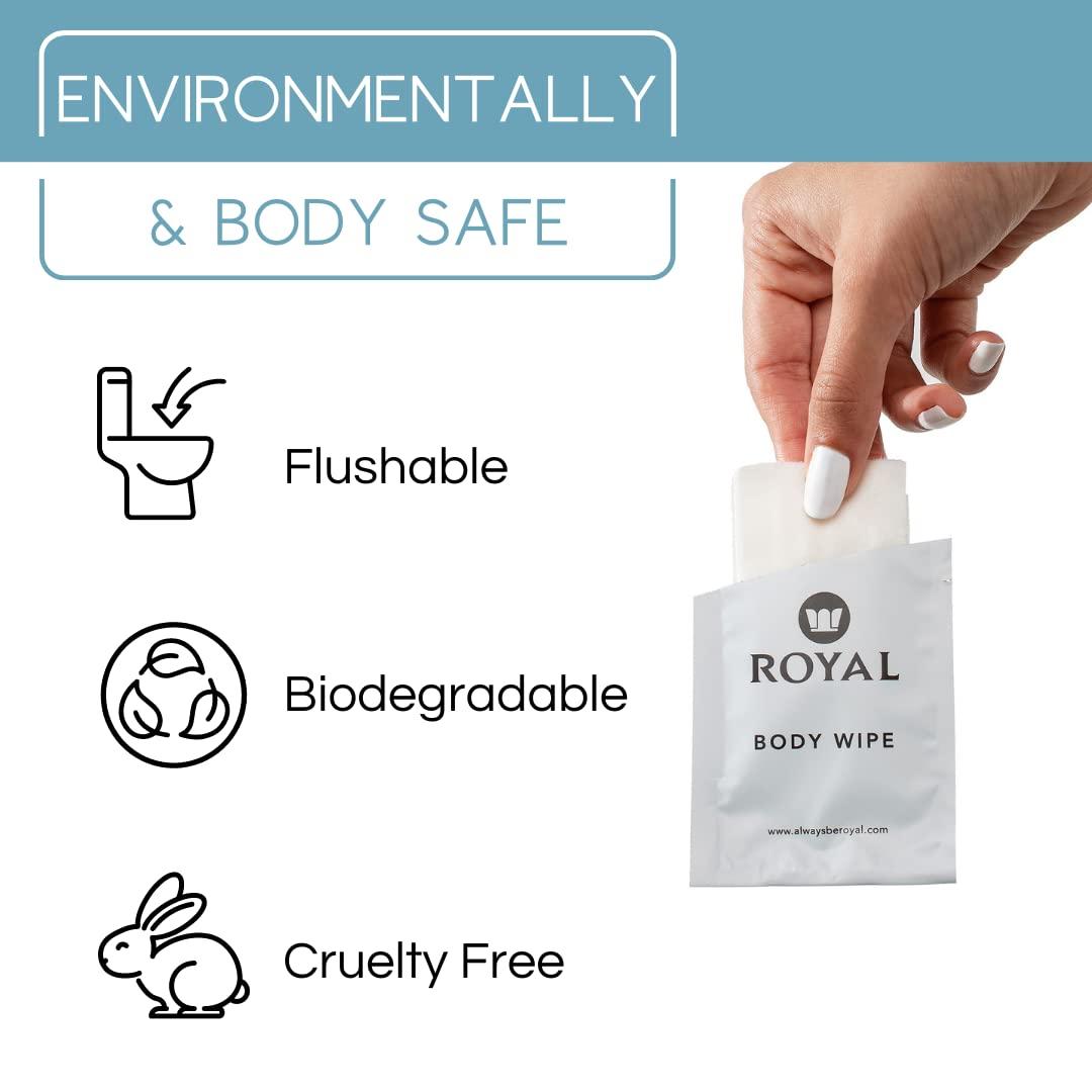 Royal Wet Wipes Flushable Cleansing Body Cloths for Natural Feminine