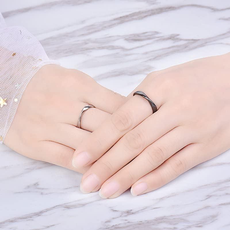 2 Pieces Unique Blue Open Band Ring Promise Ring Gift For Boyfriend  Girlfriend | Fruugo BH