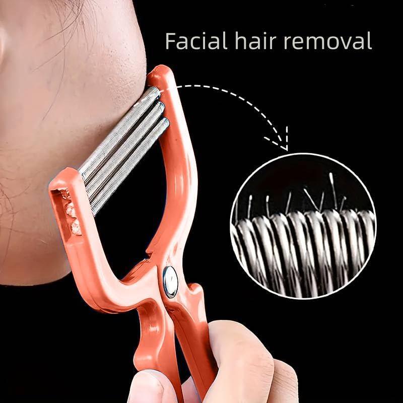 Manual Handheld Facial Hair Epilator Scissor Design 3 Spring Rollers