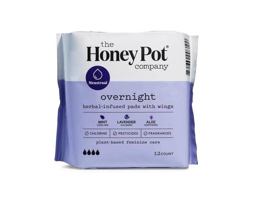 Honey Pot Herbal Overnight Pads 12 Count Organic & EcoFriendly