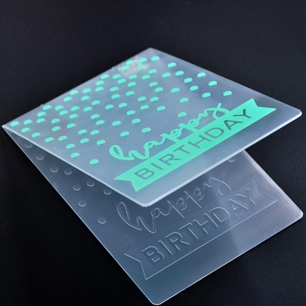 1Pcs Birthday Embossing Folder Plastic Paper Card Making Embosser Folders  Crafts